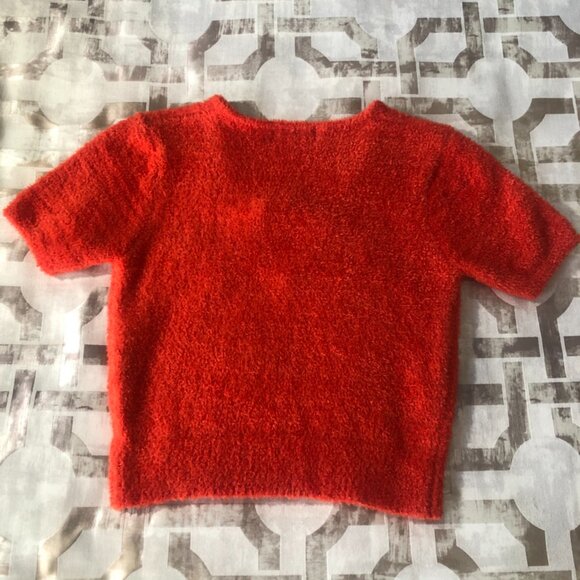 Orange blouse with brooch embellishment. - Picture 2 of 4